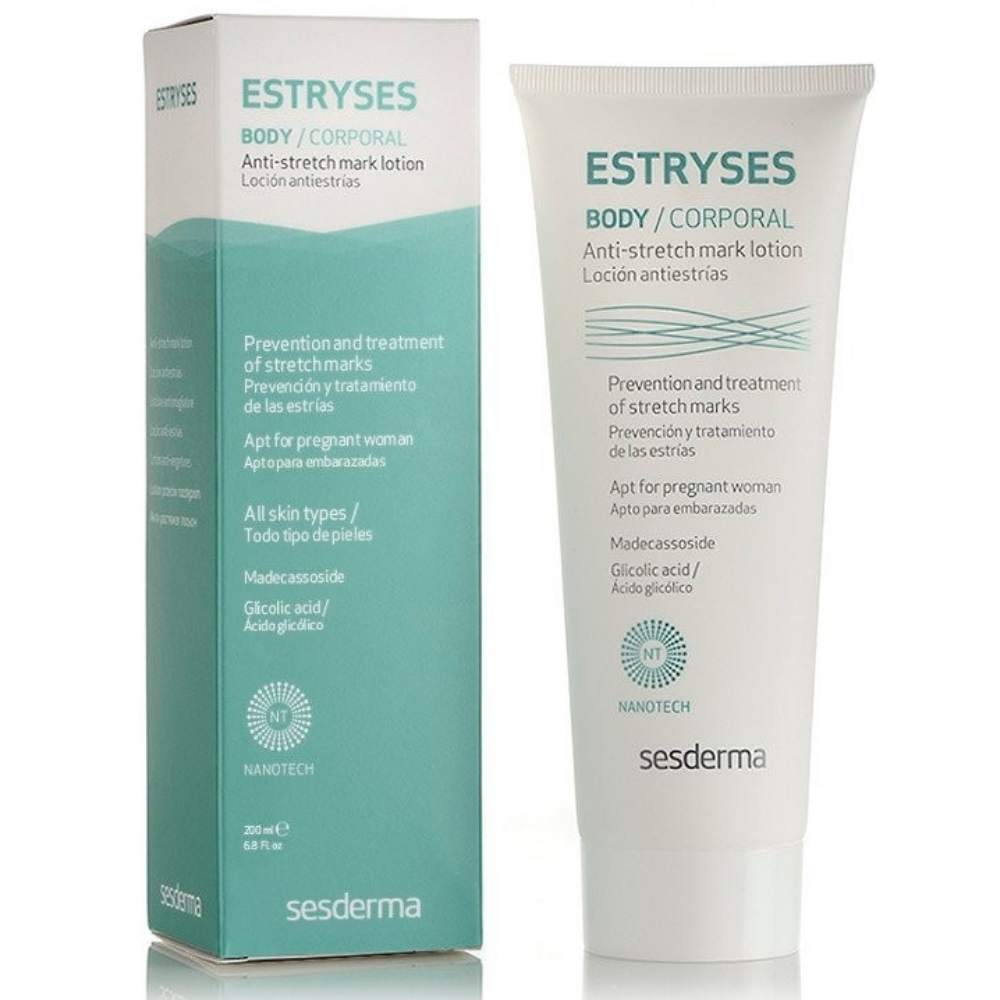 Loción antiestrías de Estryses 10 cremas para prevenir la aparición de estrías en tu embarazo