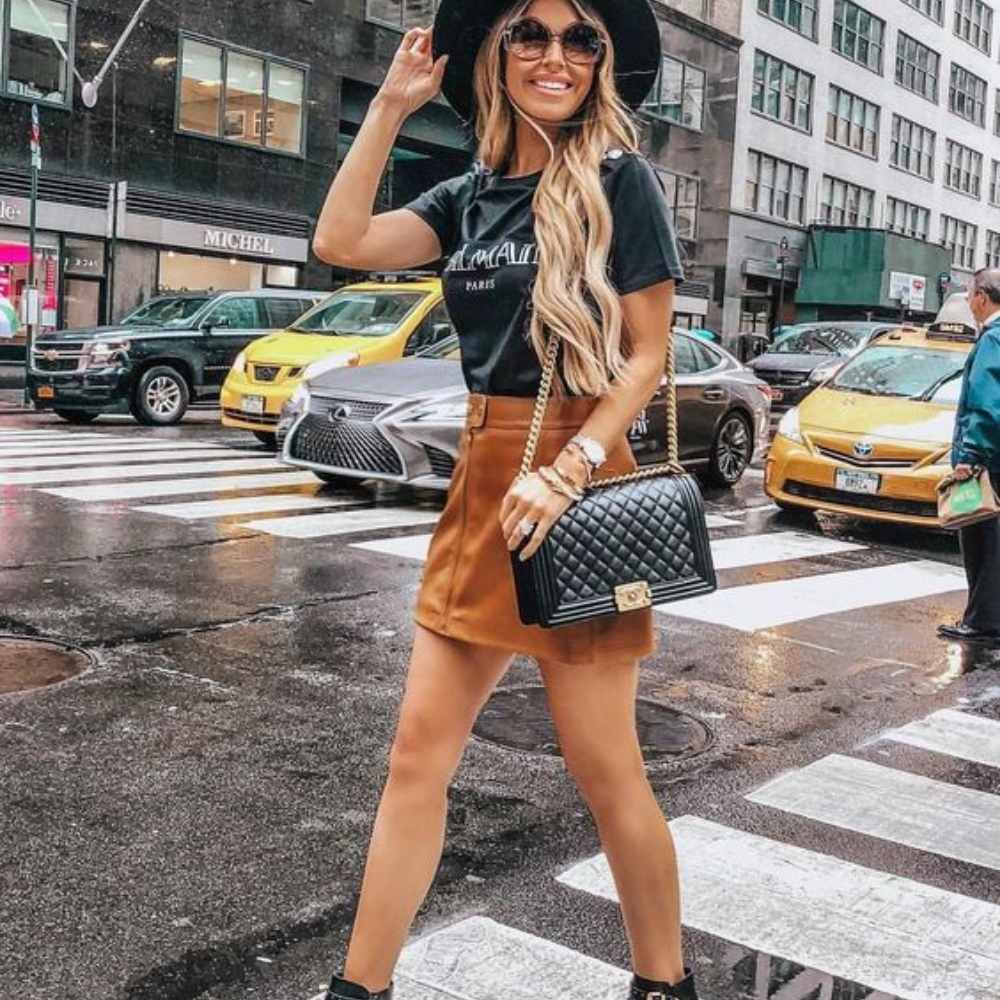 outfits negros con café