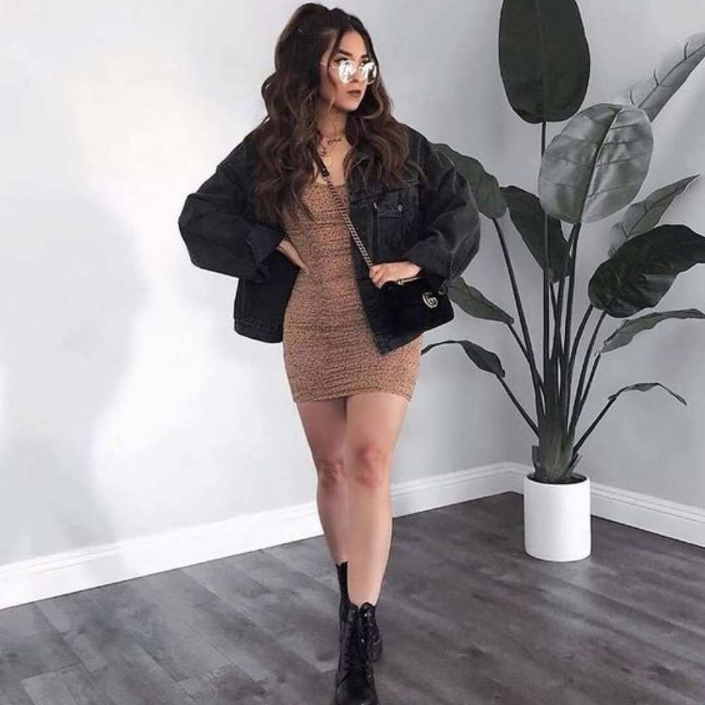 outfits negros con café