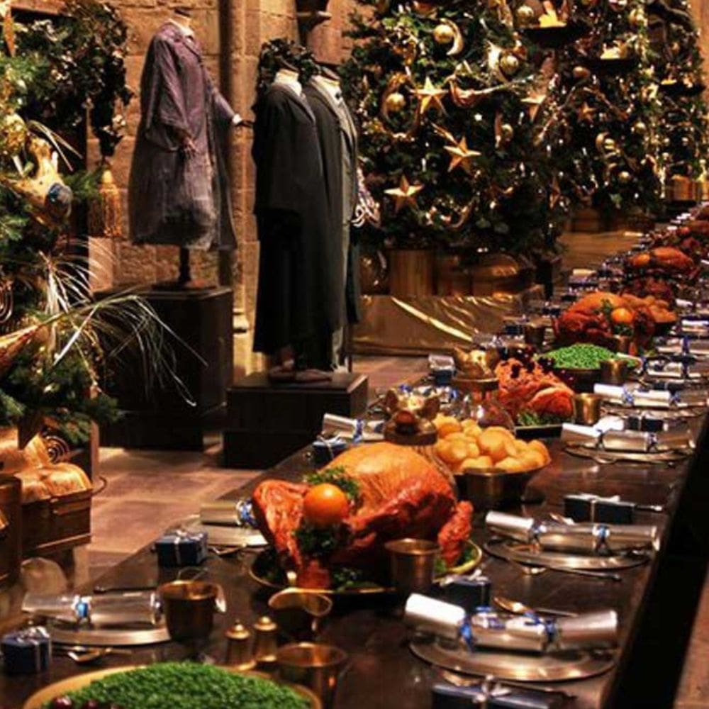 10 ideas para hacer una fiesta de navidad estilo Harry Potter-banquete