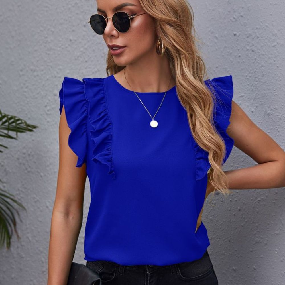 10 outfits azul electrico que te haran ver moderna- blusa