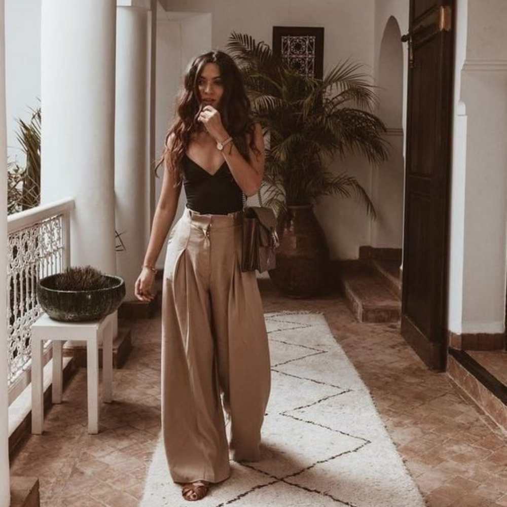 7 outfits con pantalones anchos perfectos para chaparritas 3