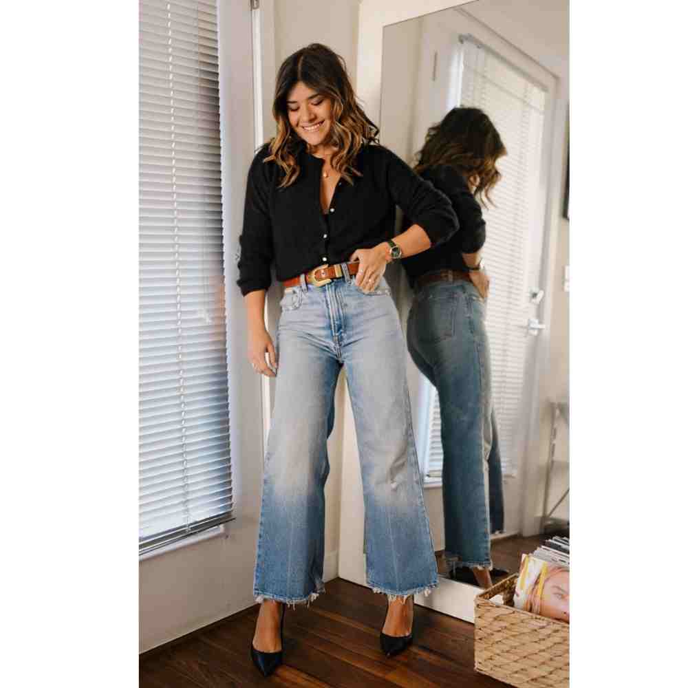 10 outfits con pantalón acampanado mujeres más 40