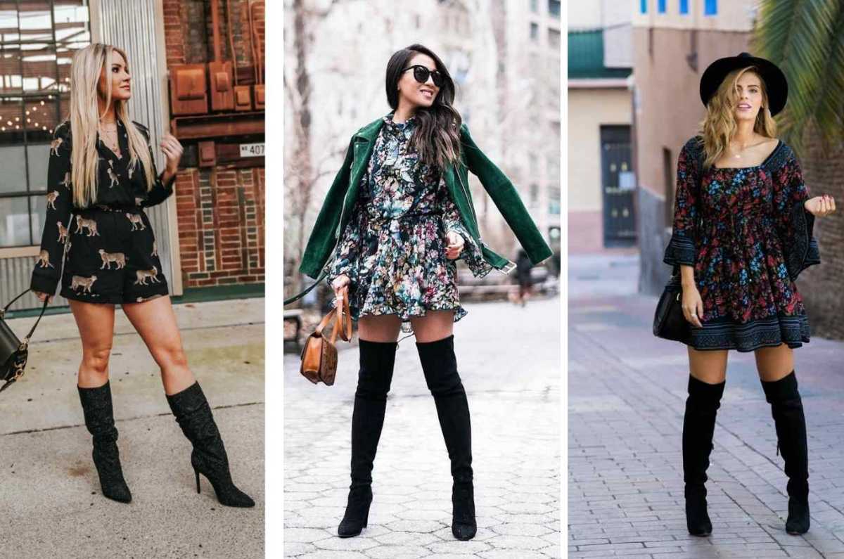 10 outfits con botas negras largas y vestidos para lucir sexy y arreglada