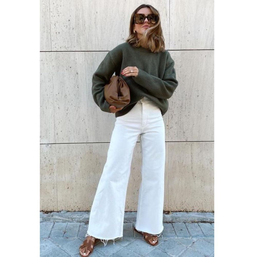 10 outfits con pantalones blancos elegantes para ir a la oficina