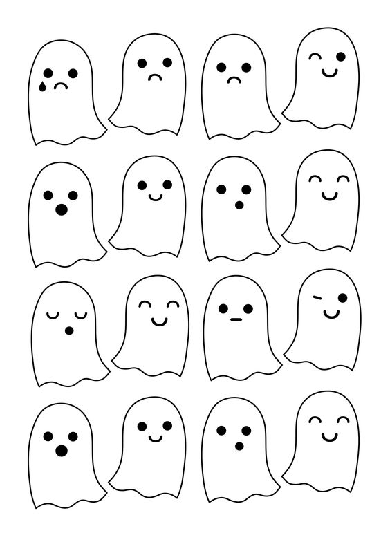 Patrones de fantasmas para guirnaldas de halloween 