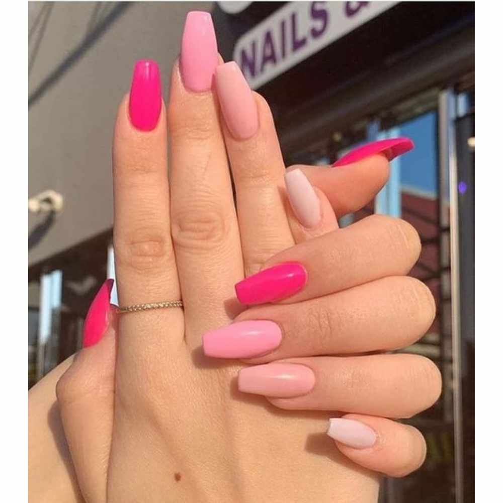 Rosa degradado Uñas degradadas en tonos rosas