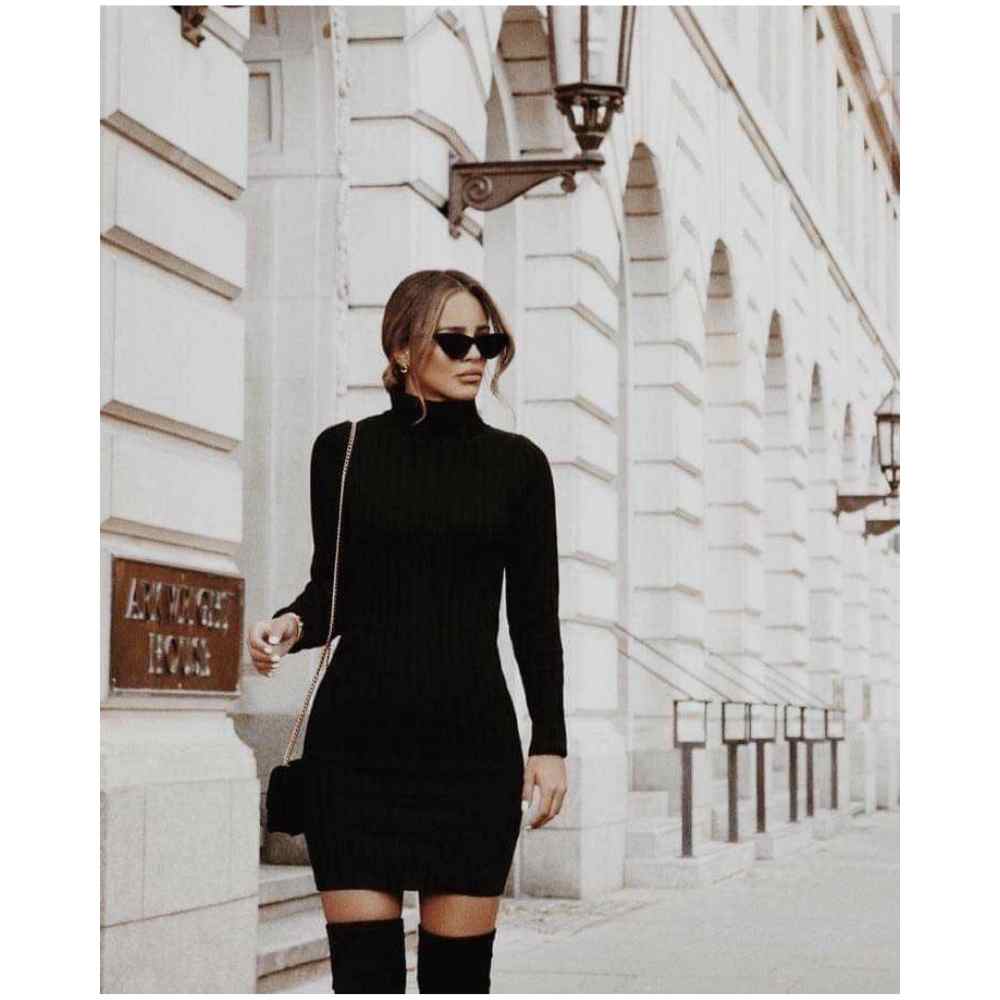 10 outfits con botas negras largas que puedes combinar con vestido | Mujer  de 10