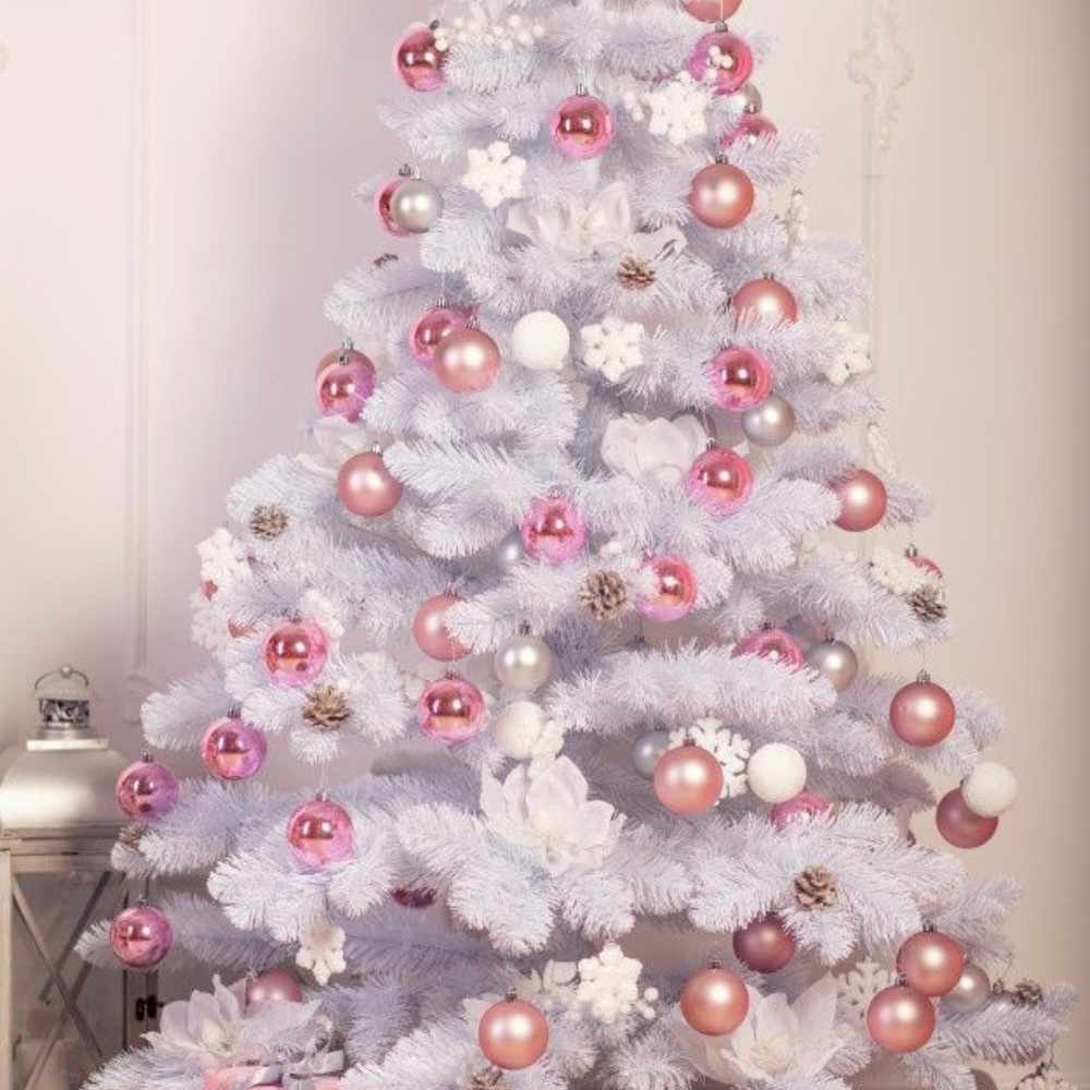 5 ideas para decorar tu árbol de Navidad de color rosa y blanco 3