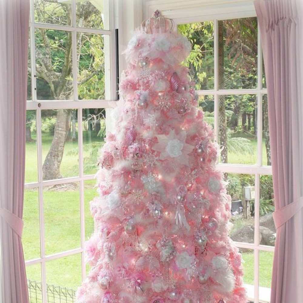 5 ideas para decorar tu árbol de Navidad de color rosa y blanco 4