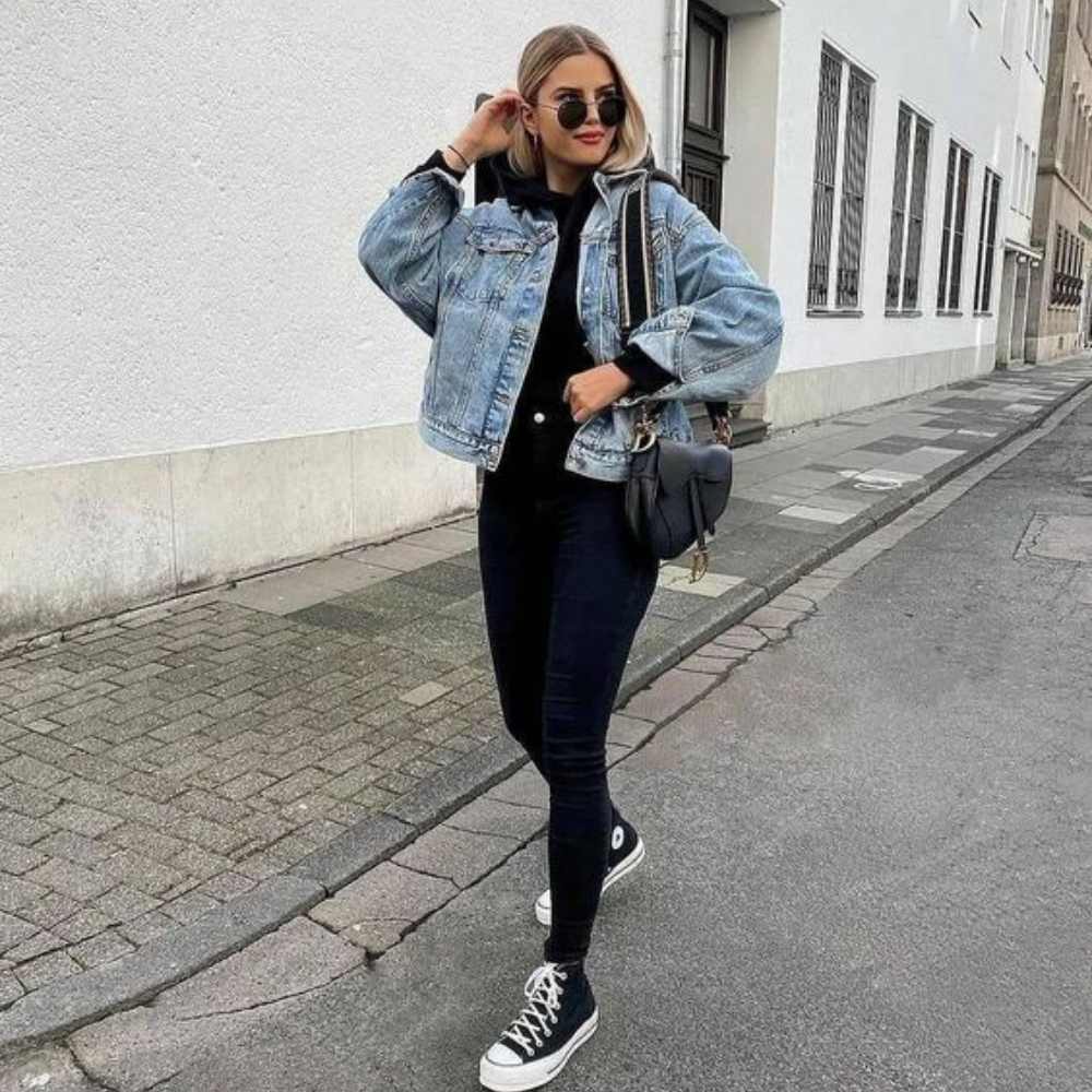 7 outfits con chamarras de mezclilla para estar calientita en invierno |  Mujer de 10