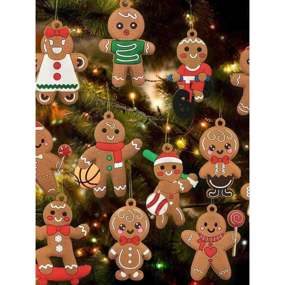 Colgante de pared Navidad con diseño de dibujos animados Colgantes de galletas para árbol baratos