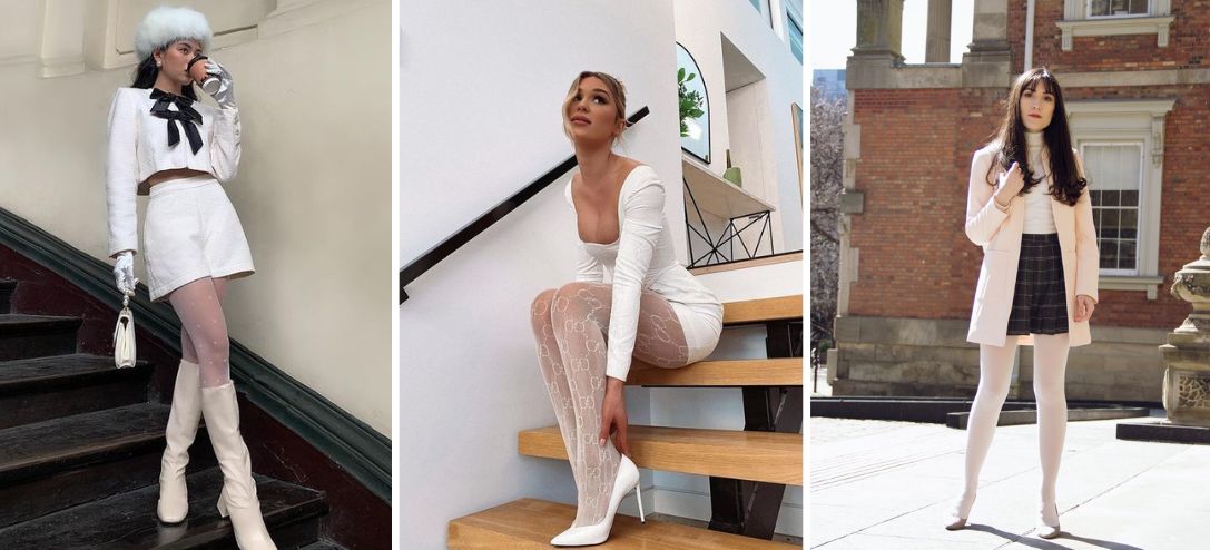 10 outfits con mallas blancas que te harán lucir muy invernal y no como una  niña | Mujer de 10