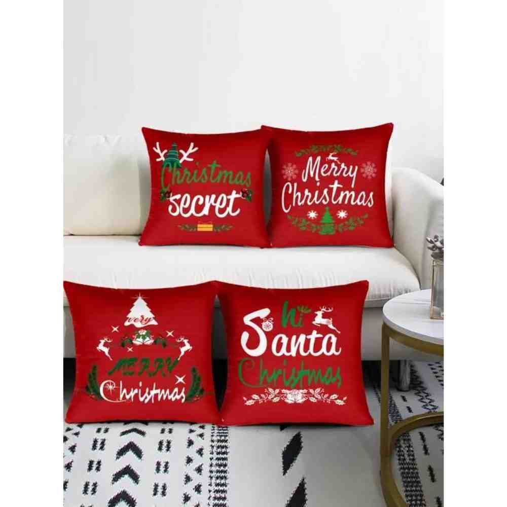 Funda de cojín sin relleno Navidad con slogan & con estampado de árbol Funda de cojines navideñas del buen fin de Shein
