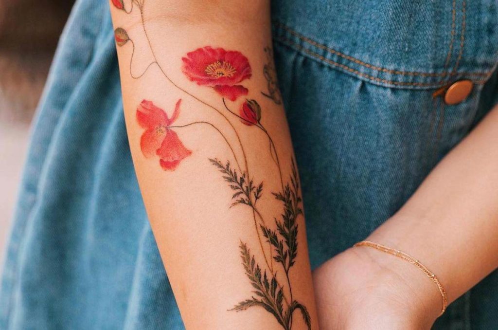 tatuajes de flores enredaderas