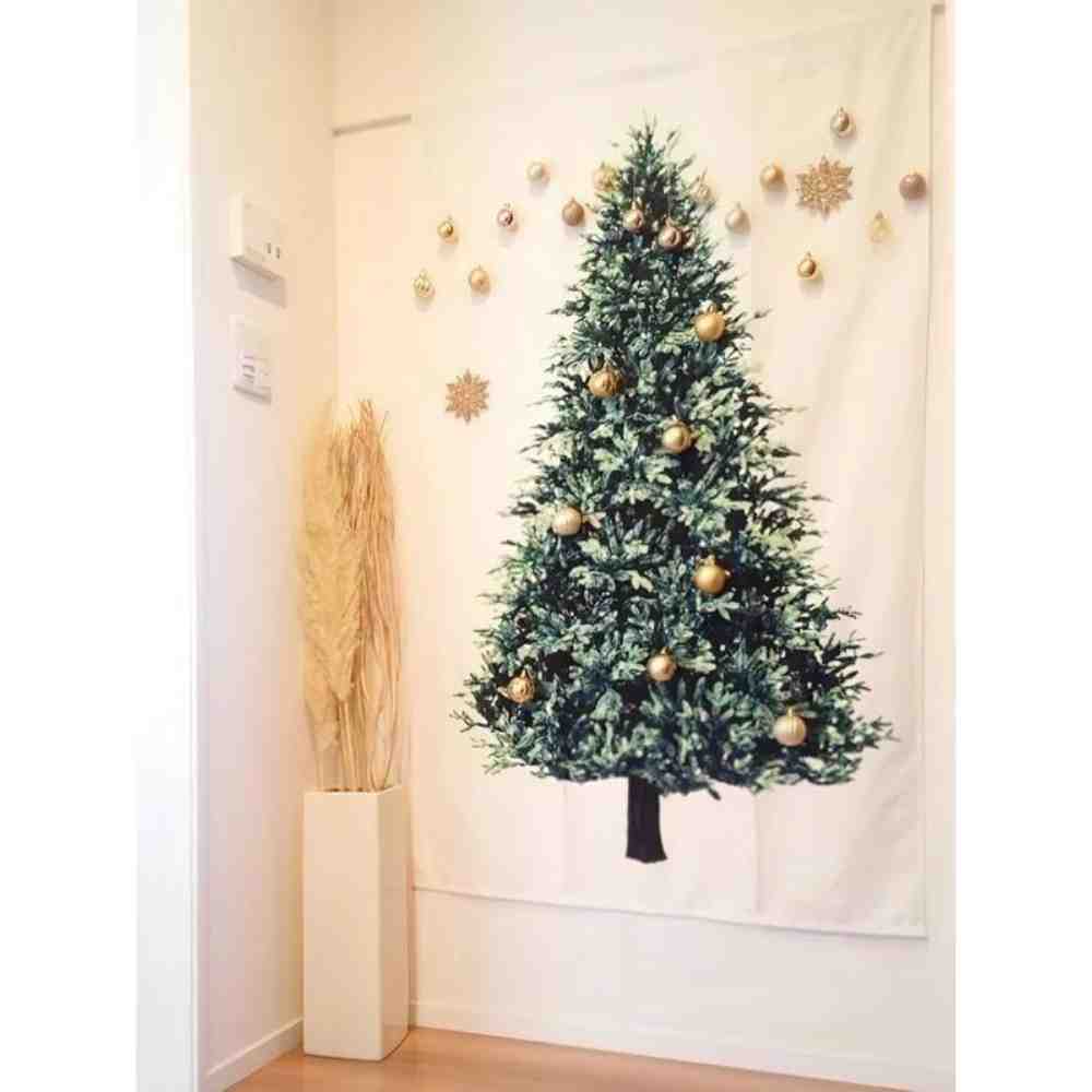 Tapiz con estampado de árbol de Navidad Tapiz navideño para pared