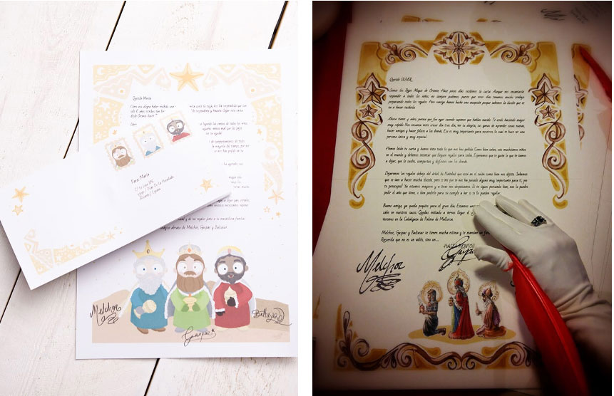 Diseño de cartas personalizadas de los reyes magos 