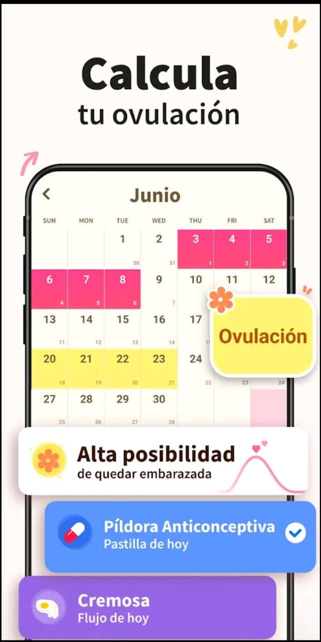Mi calendario Menstrual app para ciclo 