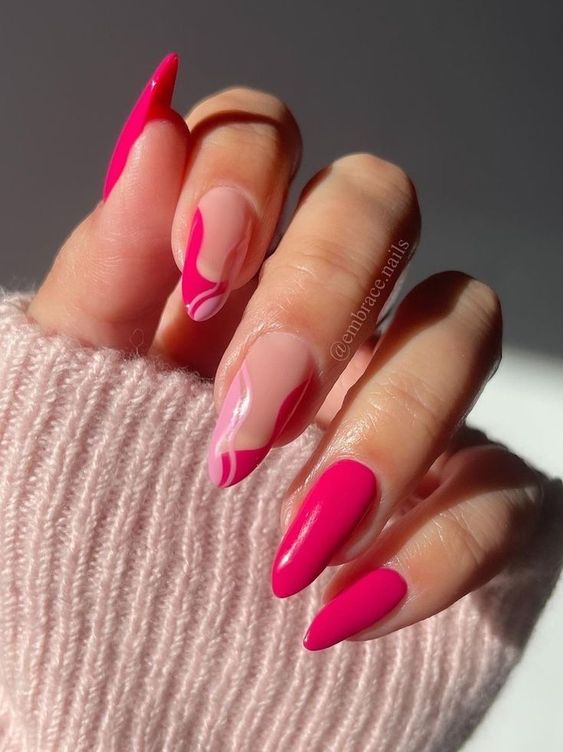 Uñas rosa barbie