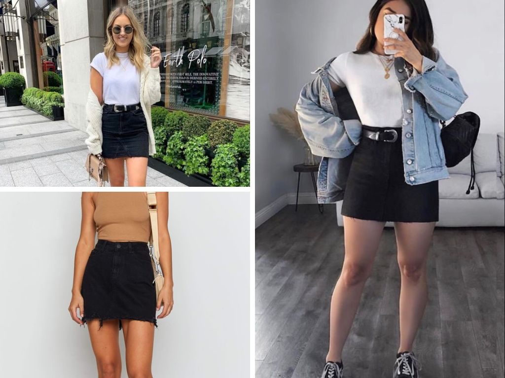 10 outfits con falda negra para usar en época de calor