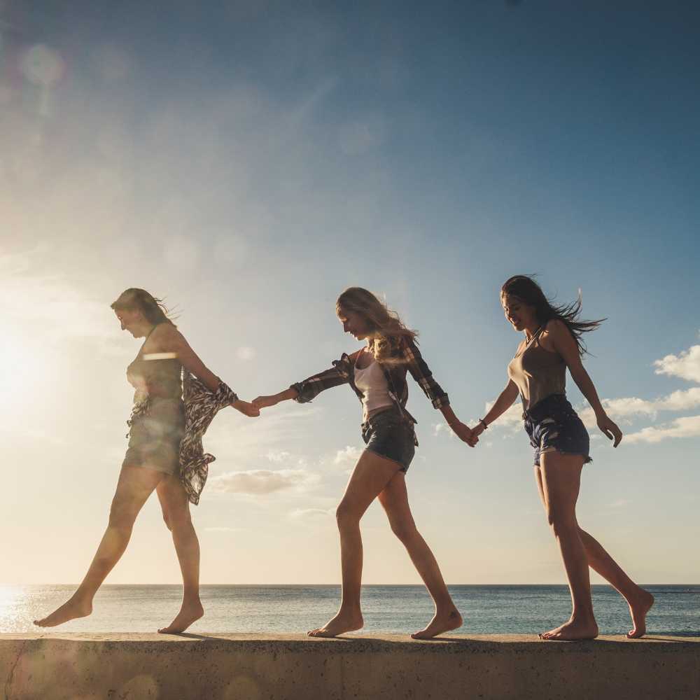 amigas en fotos en la playa