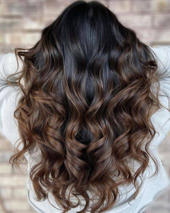 balayage caramelo para cabello negro