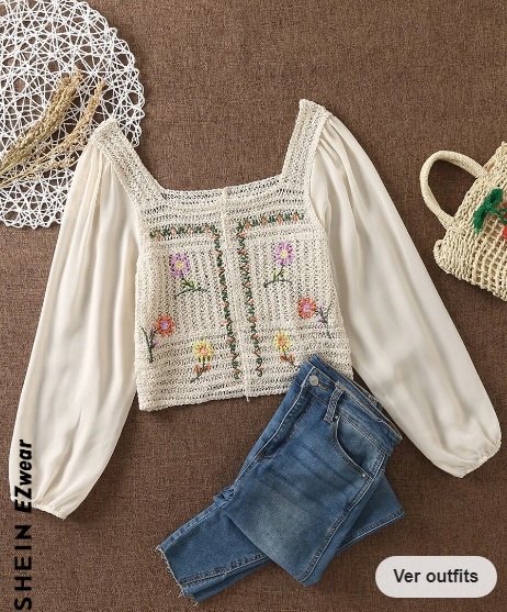 blusa tejida a crochet manga larga 