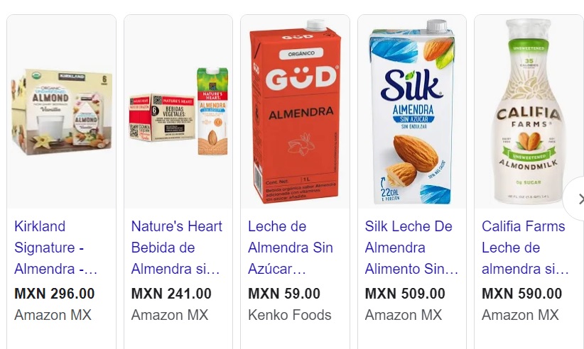 leche de almendras precios