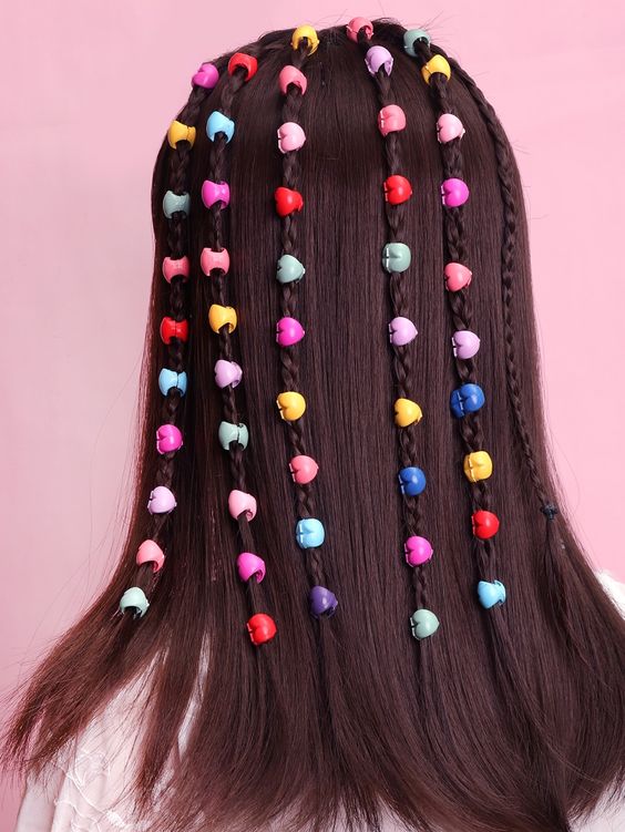 peinados accesorios pasadores de colores