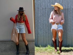 botas vaqueras con short