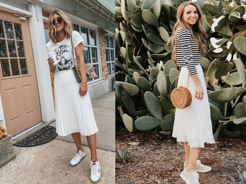 Outfits con falda blanca