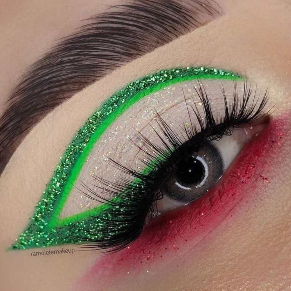 Delineado tricolor con glitter