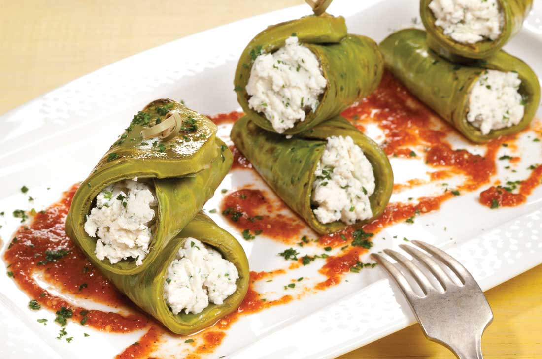 nopales rellenos de queso