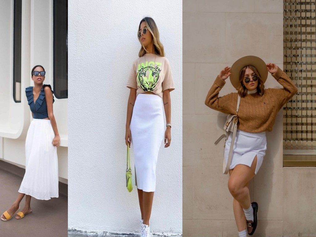 Tendencias, belleza y moda: 16 looks con estilo de falda blanca