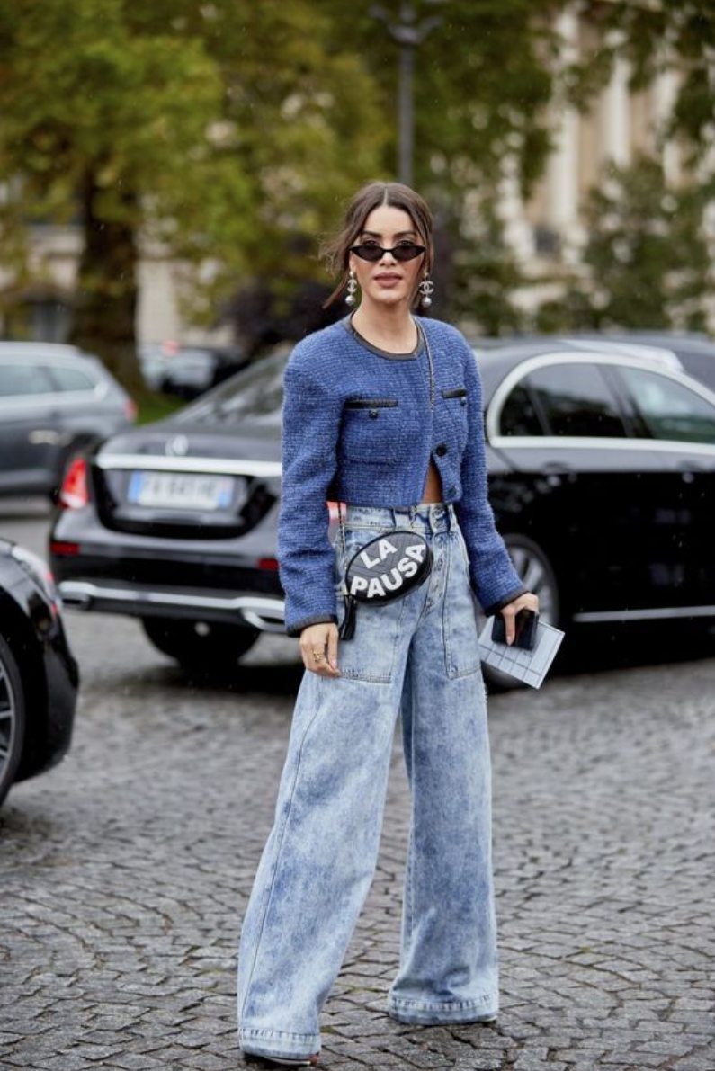 denim fashion week outfi