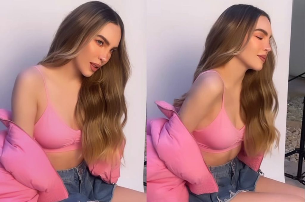 Belinda aparece vestida de rosa y la comparan con Barbie; es idéntica 0