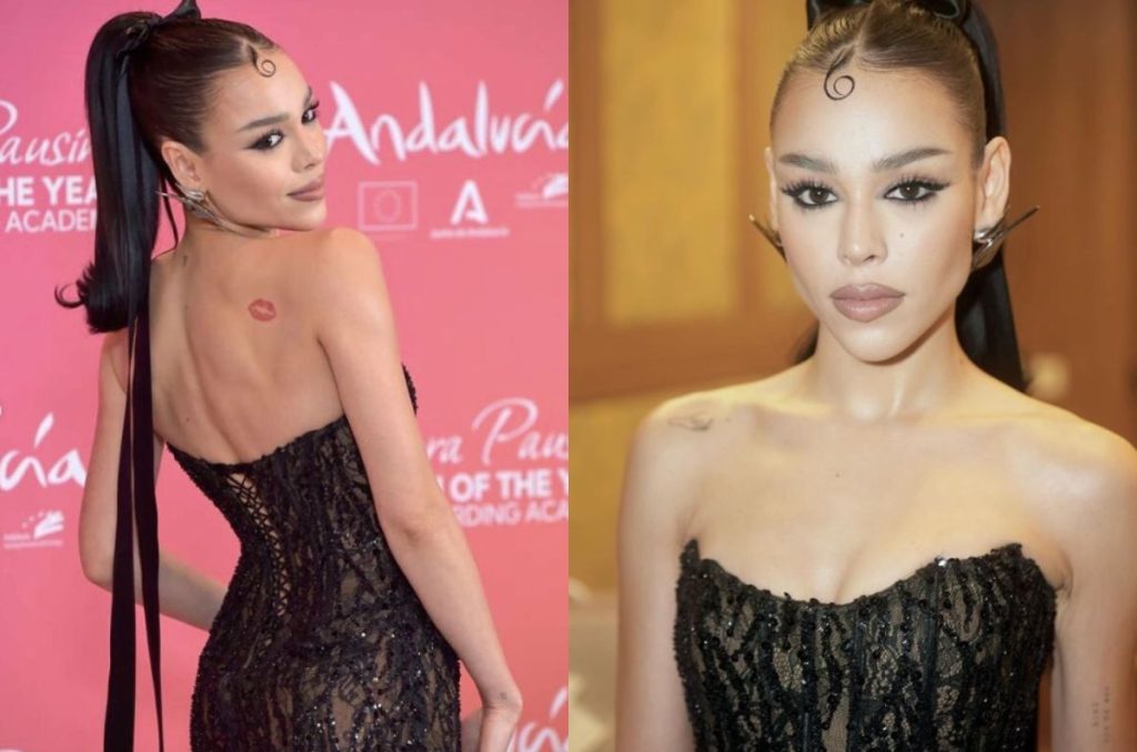 Comparan a Danna Paola con Gatubela al lucir vestido negro de encaje en los Latin Grammys 0