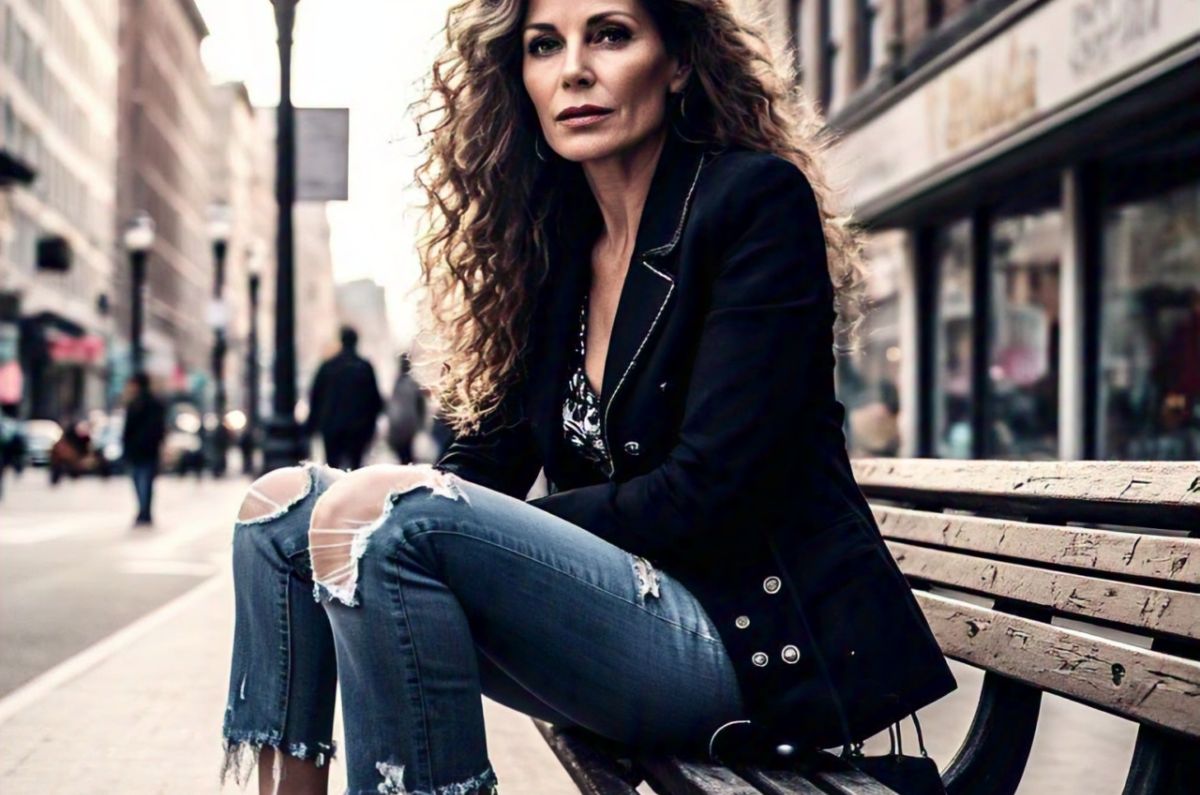 Outfits con pantalones de mezclilla para mujeres de 40