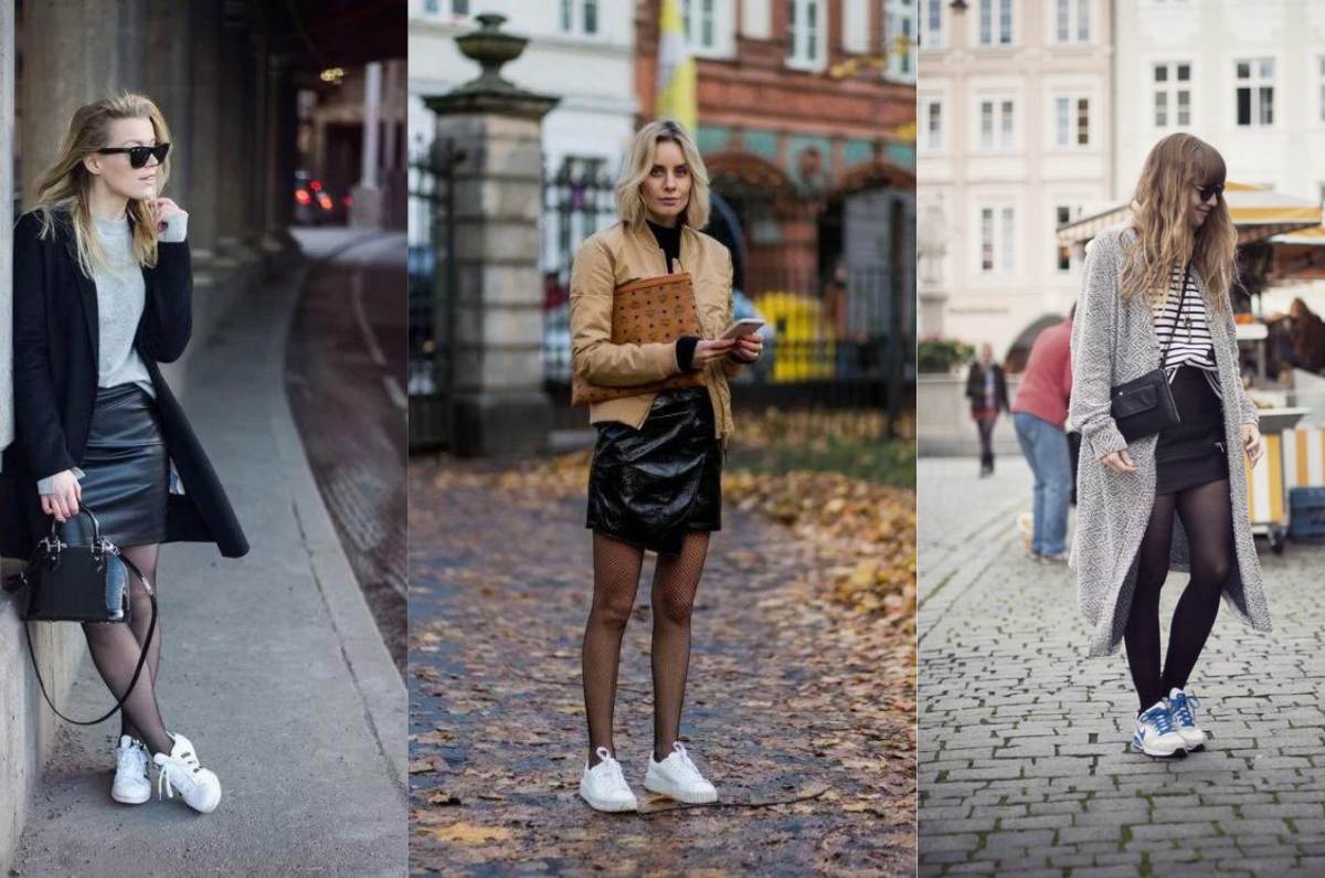 8 outfits con medias negras y tenis para estar calientita este invierno