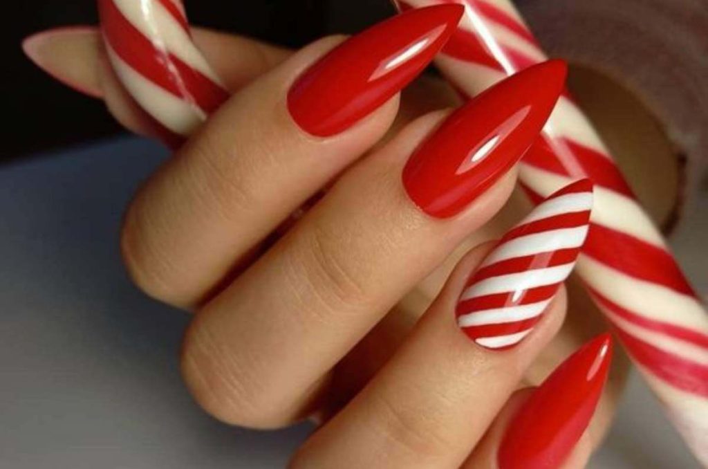 uñas navideñas sencillas