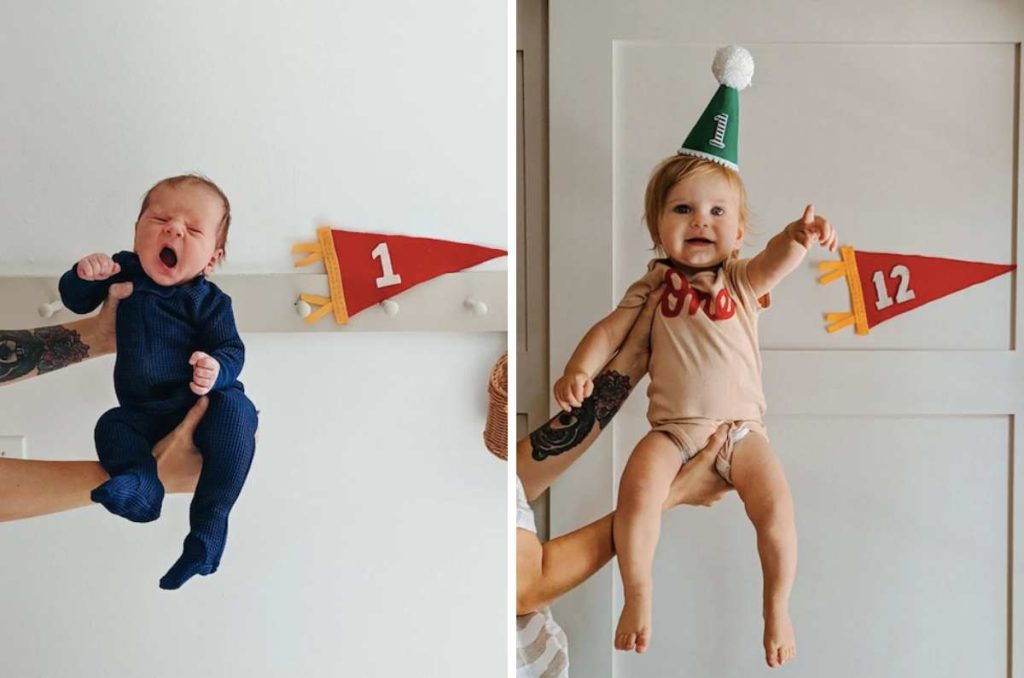 Ideas de fotos para celebración mensual de tu bebé