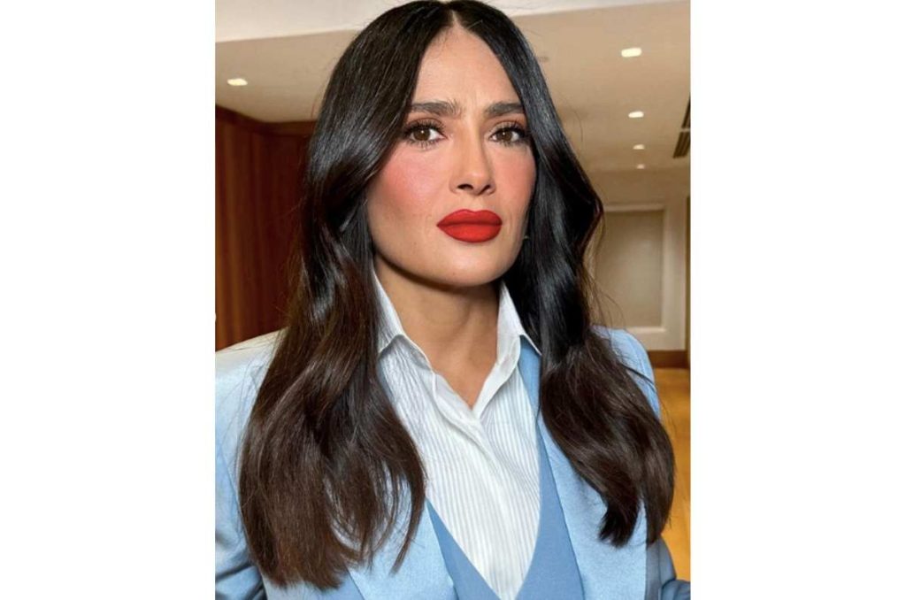 labial rojo Salma Hayek