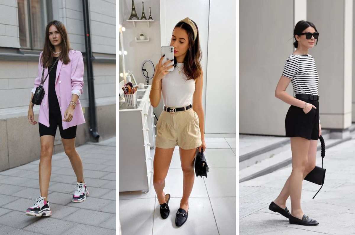 Outfits con short gris deals