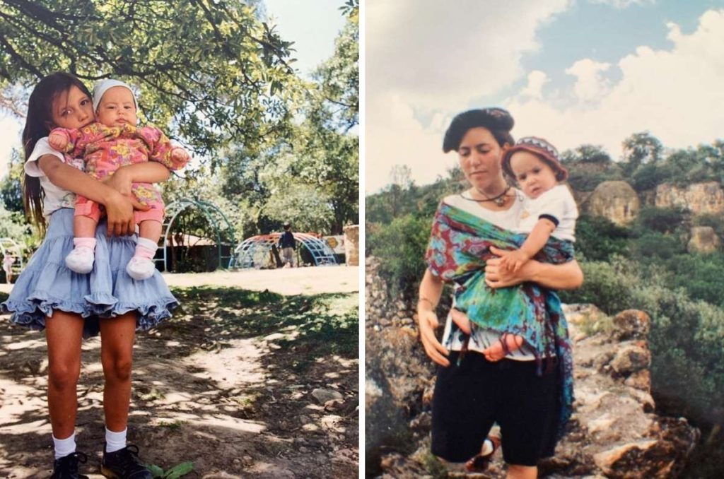 Camila Valero con Michelle y Stephanie Salas de pequeña.