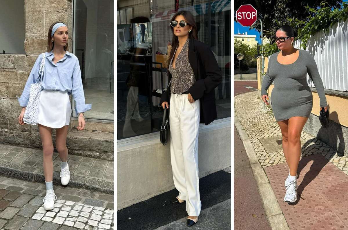 Outfits casuales para el calor con tenis blancos