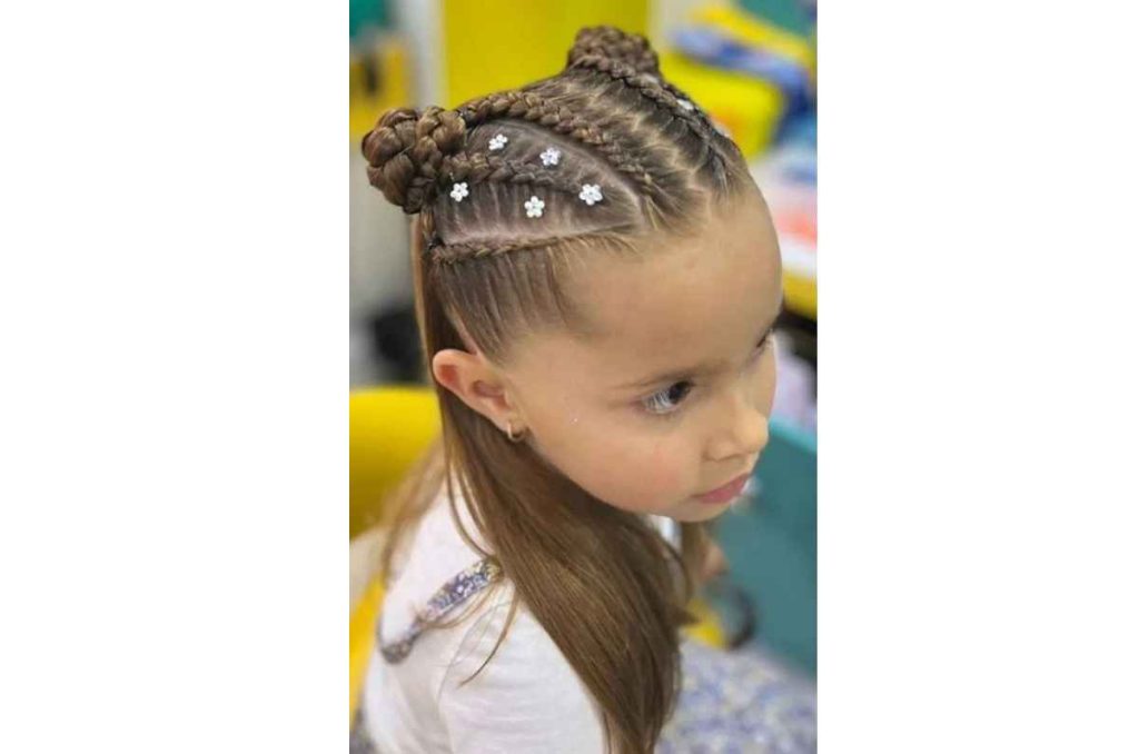 Peinados de pelo corto para niñas con trenzas 1