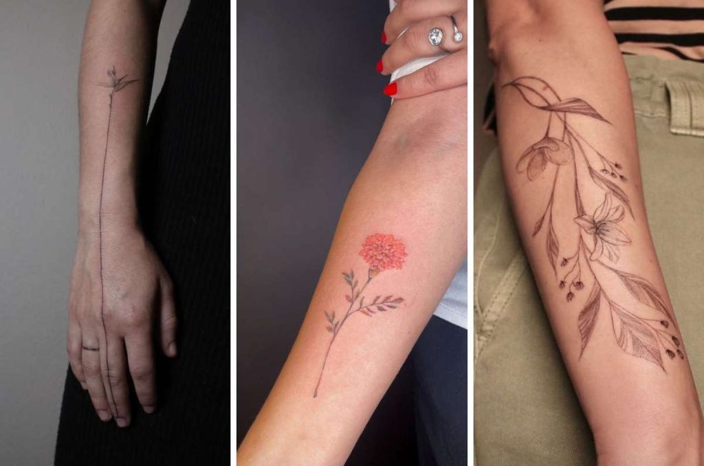 Ideas de tatuajes de flores en el antebrazo