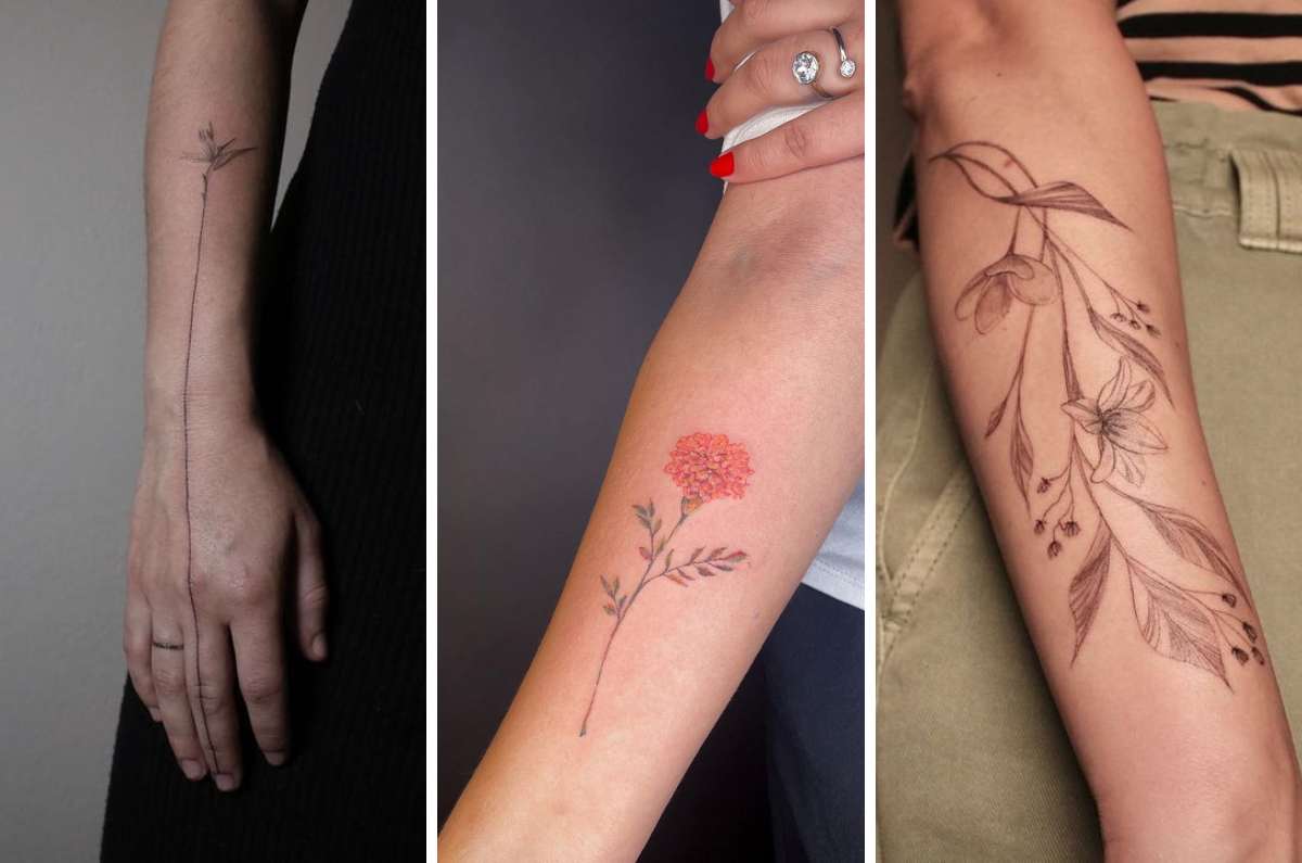 20 tatuajes de flores en el antebrazo que lucen preciosos