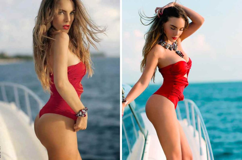 Belinda posa en atractivo bikini rojo perfecto para el verano 0