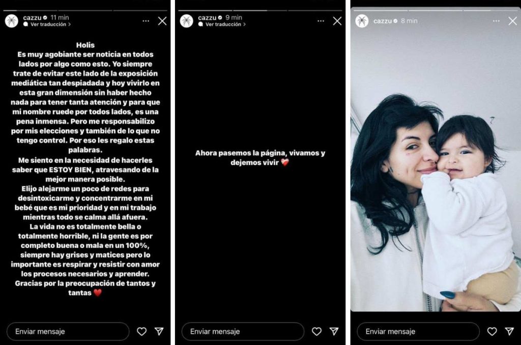 La respuesta de Cazzu en Instagram